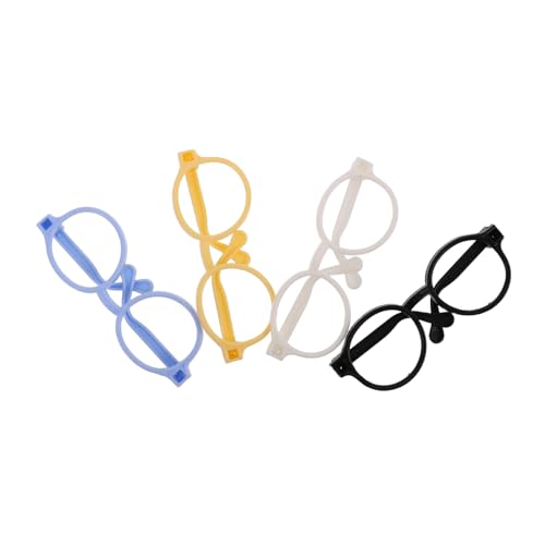 HEALSOPTHY 4 Stück Spielzeugzubehör Puppe verkleiden Zubehör Minipuppenbrille Sonnenbrillen für Puppen Brillenrequisiten für Puppe Brille für Puppe Mini-Puppen-Brille Miniatur-Dinge Plastik von HEALSOPTHY