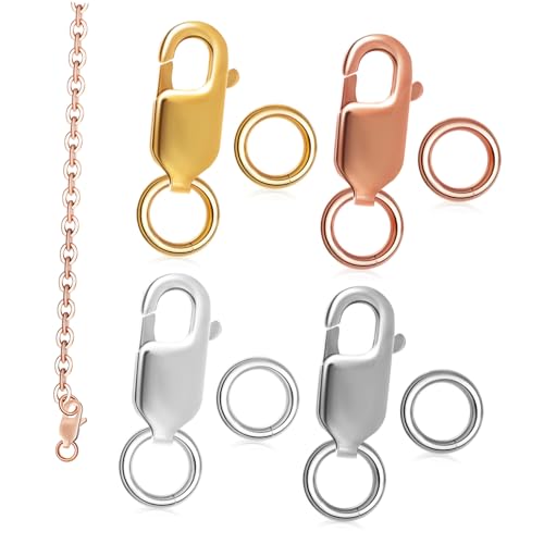 HEALSOPTHY 4 Stück Teiliges Armbandverschlüsse aus Silber in Silber Weißgold Gold und Roségold Robuste Schmuckverschlüsse mit Biegeringen für DIY Armbänder und Halsketten Einfach zu HEALSOPTHY 4 Stück Teiliges Armbandverschlüsse aus Silber in Silber Weißgold Gold und Roségold Robuste Schmuckverschlüsse mit Biegeringen für DIY Armbänder und Halsketten Einfach zu von HEALSOPTHY