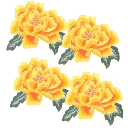 HEALSOPTHY 4 Stück Teiliges Bestickte Blumen Patches Zarte Aufnähbare Applikationen für Kleidung Taschen DIY Bastelprojekte Vielseitige Textil Dekoration für Kleider Jeans Hüte und Mehr von HEALSOPTHY
