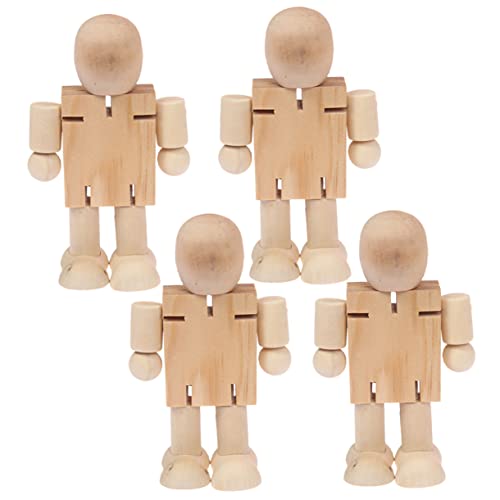 HEALSOPTHY 4 Stück Teiliges Blanke Holz Roboterfiguren zum Bemalen DIY Holzfiguren Modell Stabile Holzpuppe als Tischdeko Pädagogisches Bastelspielzeug für Kreative Familienprojekte HEALSOPTHY 4 Stück Teiliges Blanke Holz Roboterfiguren zum Bemalen DIY Holzfiguren Modell Stabile Holzpuppe als Tischdeko Pädagogisches Bastelspielzeug für Kreative Familienprojekte von HEALSOPTHY