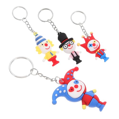 HEALSOPTHY 4 Stück Teiliges Clown Schlüsselanhänger Bunte Rucksack Anhänger Kreative Zirkus Taschenhänger Langlebige Schlüsselanhänger Partygeschenk für Schlüssel und Taschen von HEALSOPTHY