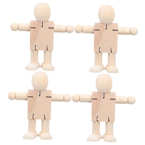 HEALSOPTHY 4 Stück Teiliges DIY Holzroboter Unvollendete Kleine Holzpuppe mit Robuster Struktur zum Bemalen und Dekorieren Kreative Graffiti Holzfigur für Wohnraumgestaltung HEALSOPTHY 4 Stück Teiliges DIY Holzroboter Unvollendete Kleine Holzpuppe mit Robuster Struktur zum Bemalen und Dekorieren Kreative Graffiti Holzfigur für Wohnraumgestaltung von HEALSOPTHY
