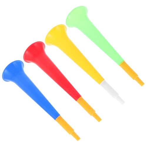 HEALSOPTHY 4 Stück Teiliges Fußball Tröten für Bunte Kunststoff zum Anfeuern und Jubeln bei Sportveranstaltungen Lustige Partyhörner für Stadion und Fußballspiele von HEALSOPTHY