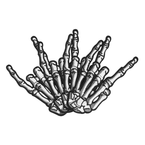 HEALSOPTHY 4 Stück Teiliges Gestickte Skull Herz Patches Abnehmbare Dekorative Kleidung Aufnäher Strapazierfähige Bügelflicken für Jacken Rucksäcke DIY Textil Zubehör von HEALSOPTHY