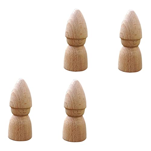 HEALSOPTHY 4 Stück Teiliges Holz puppen Bemalen Originelles DIY holzspielzeug für Handwerkliche Holzfiguren zum Bemalen und Basteln Sicher und Naturbelassen für Mädchen und Jungen von HEALSOPTHY