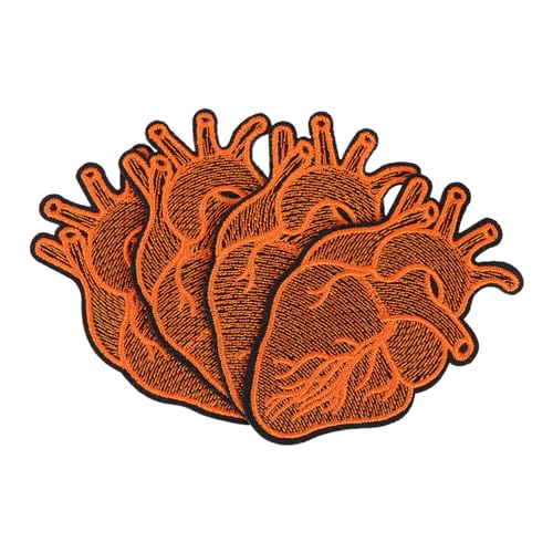 HEALSOPTHY 4 Stück Teiliges Kreative Bestickte Aufnäher mit Schädel Herz Motiv Strapazierfähige Bügelpatches für Kleidung Jeans Rucksäcke und DIY Accessoires Waschbeständig und Langlebig von HEALSOPTHY