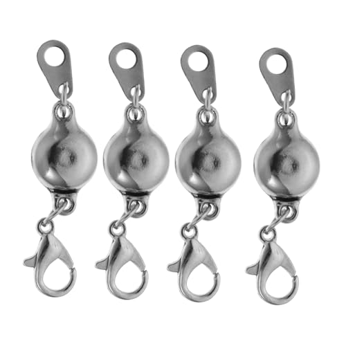 HEALSOPTHY 4 Stück Teiliges Legierungsarmband Verlängerungsset mit Magnetischen Verschlüssen Langlebig Einfach zu Montieren für DIY Schmuckherstellung und Halskettenverlängerung in Silber von HEALSOPTHY