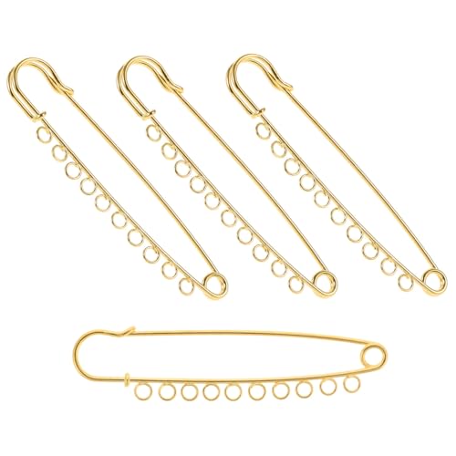 HEALSOPTHY 4 Stück Teiliges Metall Sicherheitsnadeln mit Schlaufe Langlebige Broschennadeln für DIY Schmuck Basteln an Kleidung Strickjacken Hüten und Stoffen HEALSOPTHY 4 Stück Teiliges Metall Sicherheitsnadeln mit Schlaufe Langlebige Broschennadeln für DIY Schmuck Basteln an Kleidung Strickjacken Hüten und Stoffen von HEALSOPTHY