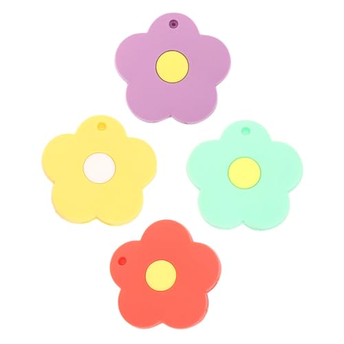 HEALSOPTHY 4 Stück Teiliges Schlüsselanhänger aus Weichem Silikon mit Niedlichen Blumenmotiven Schützende Dekorative Schlüsselabdeckungen für Einfache Identifikation für Frauen und Mädchen von HEALSOPTHY