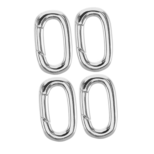 HEALSOPTHY 4 Stück Teiliges Schmuckverbinderset Ovaler Karabinerverschluss aus Robustem Material Sicherer Federverschluss für Halsketten und Armbänder zum Kürzen und DIY Schmuckherstellung von HEALSOPTHY