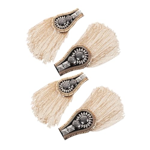 HEALSOPTHY 4 Stück Teiliges Schulter Accessoire mit Quasten und Nieten Punk Inspirierte Schulterepauletten für Jacken Retro Schulterabzeichen für Damen Dekorative Schulterdekoration für von HEALSOPTHY