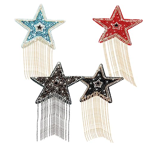 HEALSOPTHY 4 Stück Teiliges Set Glitzer Sternaufnäher mit Quaste DIY Hot Melt Aufkleber für Stoffe Kreative Bastelprojekte und Temperaturbeständig für Kleidung Taschen und Kostüme HEALSOPTHY 4 Stück Teiliges Set Glitzer Sternaufnäher mit Quaste DIY Hot Melt Aufkleber für Stoffe Kreative Bastelprojekte und Temperaturbeständig für Kleidung Taschen und Kostüme von HEALSOPTHY