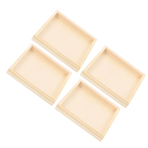 HEALSOPTHY 4 Stück Unlackiertes Holztablett Praktischer Organizer für Puzzle und Bausteine zur Aufbewahrung und Einfachen Montage von HEALSOPTHY