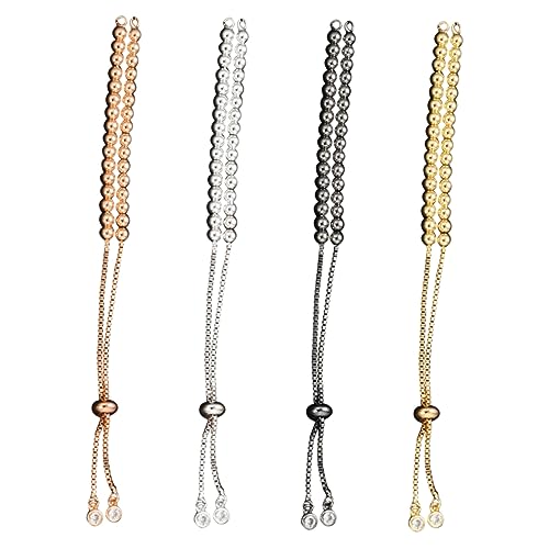 HEALSOPTHY 4 Stück armband zubehör Kette Armband für Frauen Armreif aus Roségold verstellbare Armbänder für Damen Schmuckzubehör Halbfinanziert Armband DIY -Armband von HEALSOPTHY