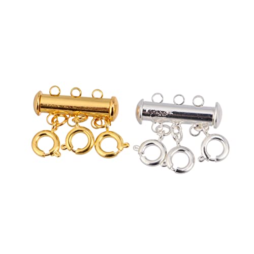 HEALSOPTHY 4 Stück mehrschichtige Kettenverbinder geschichtet Damen Schichtung Gold Magnetverschlüsse Silber personalisierte halskette schmuckherstellung Halskettenschnalle Schiebeverschluss HEALSOPTHY 4 Stück mehrschichtige Kettenverbinder geschichtet Damen Schichtung Gold Magnetverschlüsse Silber personalisierte halskette schmuckherstellung Halskettenschnalle Schiebeverschluss von HEALSOPTHY