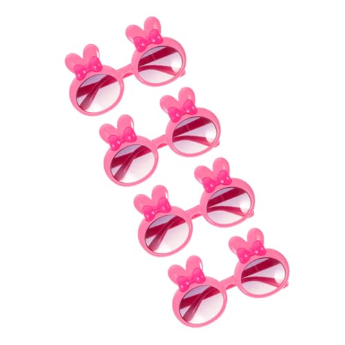 HEALSOPTHY 4 Stück sonnenbrillen für gesteckt Bunny Form Cool Osterhasenbrille Grube süße Kleinkind- aus Kunststoff Harz Rosa von HEALSOPTHY