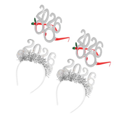 HEALSOPTHY 4 Stücke Teiliges Silvester Party Glitzernde Neujahrs Brillen und Tinsel Headbands Festliche Kopfschmuck für Weihnachts und Silvesterfeiern Vielseitiges Holiday Photo Props HEALSOPTHY 4 Stücke Teiliges Silvester Party Glitzernde Neujahrs Brillen und Tinsel Headbands Festliche Kopfschmuck für Weihnachts und Silvesterfeiern Vielseitiges Holiday Photo Props von HEALSOPTHY