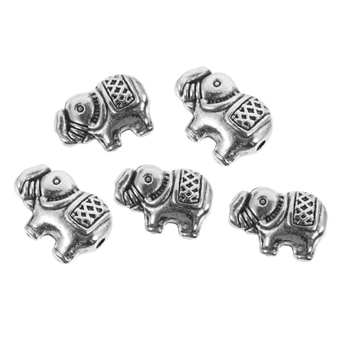 HEALSOPTHY 40 Stück Elefantenperlen aus Legierung Vintage Schmuckzubehör für DIY Armband Halskette Basteln Geschenkideen Langlebig und Rostfrei für Kreative Schmuckherstellung von HEALSOPTHY