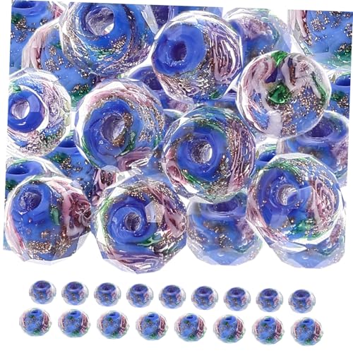 HEALSOPTHY 40 Stück Steinperlen Teiliges Facettierte Blüten Design für Diy Armbänder und Ohrschmuck und Bastelprojekte von HEALSOPTHY