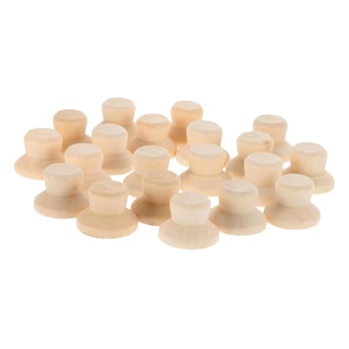 HEALSOPTHY 40 Stück Teiliges Blanker Holzpuppenhüte zum Bemalen DIY Kreative Holzpuppenmützen Handgefertigte Holzdekorationen für Sichere und Langlebige Bastelideen von HEALSOPTHY