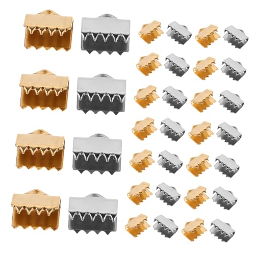 HEALSOPTHY 40 Stück Teiliges Edelstahl Endkappen mit Verstellbaren Verschlüssen für Schmuckherstellung Sichere Befestigung Vielseitig Einsetzbar für Halsketten Armbänder Diy Bastelprojekte von HEALSOPTHY