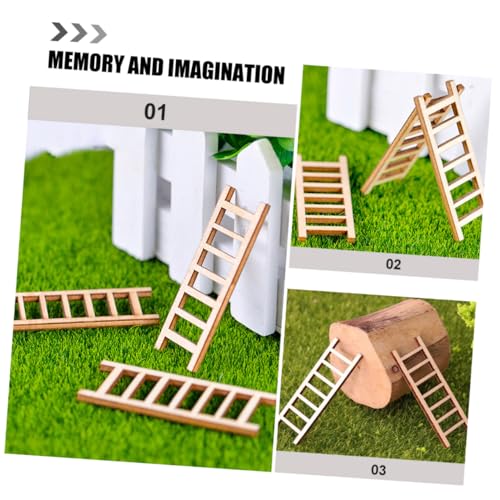 HEALSOPTHY 40 Stück Teiliges Mini Holzleitern Realistische Miniatur Dekoration für DIY Puppenhaus Garten Landschaftsbau und Bastelprojekte Naturbelassene Holzleiter Accessoires für Sammler von HEALSOPTHY