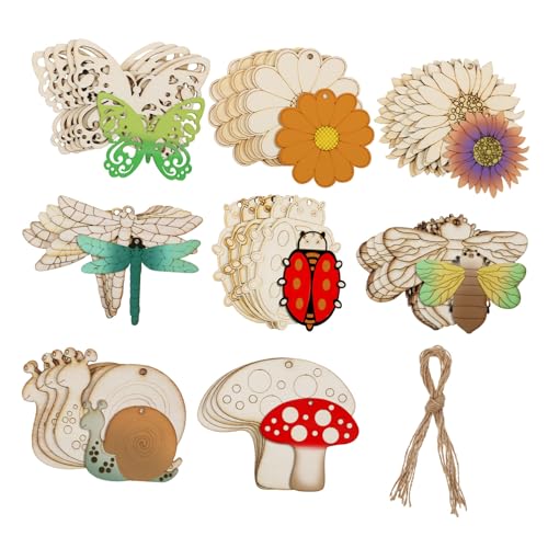 HEALSOPTHY 40 Stück Teiliges Unbemalte Holztiere zum Bemalen Filigrane Holzscheiben mit Blumen und Insektenmotiven Juteseilen Naturbelassenes Holz zum DIY Basteln und Dekorieren HEALSOPTHY 40 Stück Teiliges Unbemalte Holztiere zum Bemalen Filigrane Holzscheiben mit Blumen und Insektenmotiven Juteseilen Naturbelassenes Holz zum DIY Basteln und Dekorieren von HEALSOPTHY