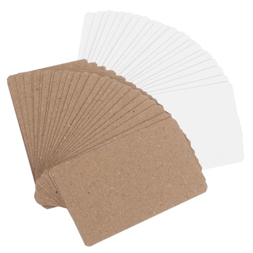HEALSOPTHY 400 Stück Blanko Kraftpapier Karten Weiße Braune Postkarten aus Stabilem Karton Vielseitig für DIY Graffiti Notizen Einladungen Geburtstagskarten für Schule Büro Zuhause von HEALSOPTHY
