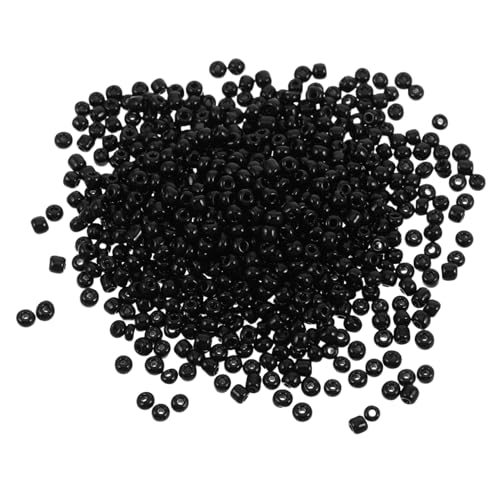 HEALSOPTHY 4000 STÜCKE Kleine Glasperlen Schwarz Runde Spacer Perlen für Kreuzstich Armband und Halsketten DIY Schmuckherstellung Leichte Bastelperlen zum Auffädeln Packung von HEALSOPTHY