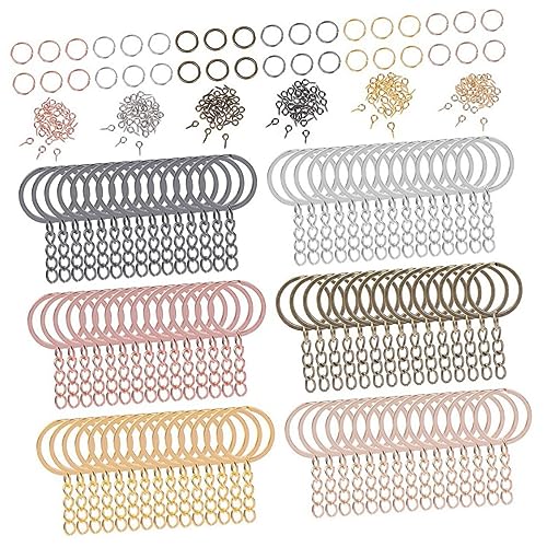 HEALSOPTHY 450Stücke Schlüsselkettenringe Offene Sprungringe Und Schraubstifthaken Für DIY Schmuck Und Bastelprojekte Für Schlüsselanhänger Und Zubehör von HEALSOPTHY