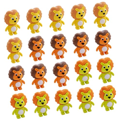 HEALSOPTHY 48 Stück Teiliges Radiergummis in Löwenform Bunte Cartoon Radiergummis aus Robustem Gummi als Schulbelohnung und Partygeschenk Geeignet Vielseitig für Zuhause und Büro von HEALSOPTHY