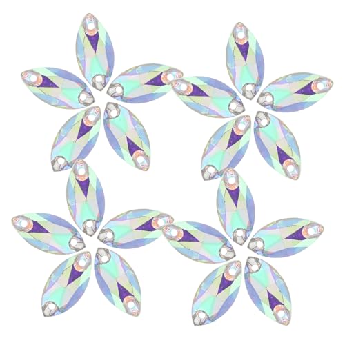 HEALSOPTHY 48Stücke Doppelloch Strasssteine für DIY Projekte zum Aufnähen Kleidung Schuhen und Accessoires und Langlebig Ab von HEALSOPTHY