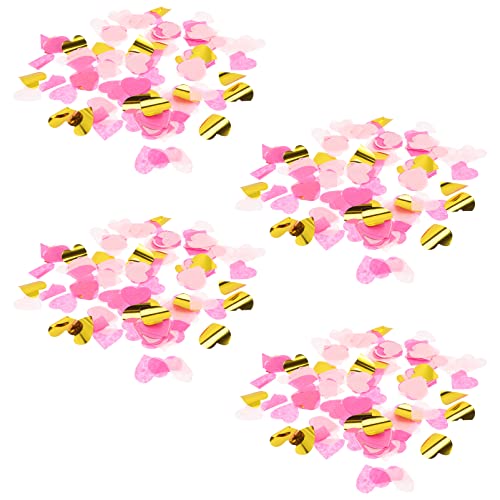 HEALSOPTHY 4Er-Packung Gender Reveal Konfetti Herzform Papierschnipsel für Babyparty Pack Tischstreuung für Gender Reveal Feiern Einzigartige Partystreudeko Geschlecht Verkünden von HEALSOPTHY