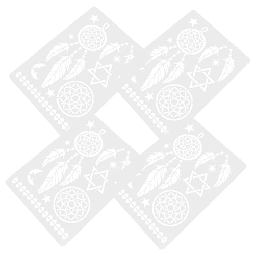 HEALSOPTHY 4Stücke Mandala Schablonen Pet für Wandgestaltung Wiederverwendbare Malschablonen für Fliesen Böden für DIY Bastelprojekte und Kunsthandwerk von HEALSOPTHY