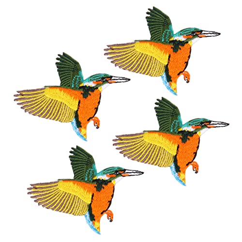 HEALSOPTHY 4Stücke Teiliges Hummingbird Patches zum Aufbügeln und Aufnähen Stickereien für Kleidung Taschen und Kunsthandwerk zum Dekorieren und Reparieren von Jeans Shirts von HEALSOPTHY