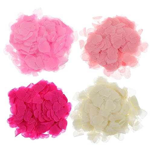 HEALSOPTHY 4er Packung Herzförmiges Konfetti Bunten Farben Papierstreu Deko für Hochzeit Valentinstag und Geburtstagsfeier pro Packung als Ballonfüllung und Tischdekoration von HEALSOPTHY
