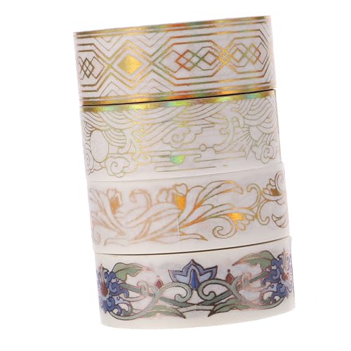 HEALSOPTHY 4er Set Heißpräge-washi-tape Wickelband Aufkleber Junk-journal-zubehör Scrapbooking Mit Doppelseitigem Klebeband Dekorativ Scrapbooking Supply Sammelalbum Kunstband Papier HEALSOPTHY 4er Set Heißpräge-washi-tape Wickelband Aufkleber Junk-journal-zubehör Scrapbooking Mit Doppelseitigem Klebeband Dekorativ Scrapbooking Supply Sammelalbum Kunstband Papier von HEALSOPTHY