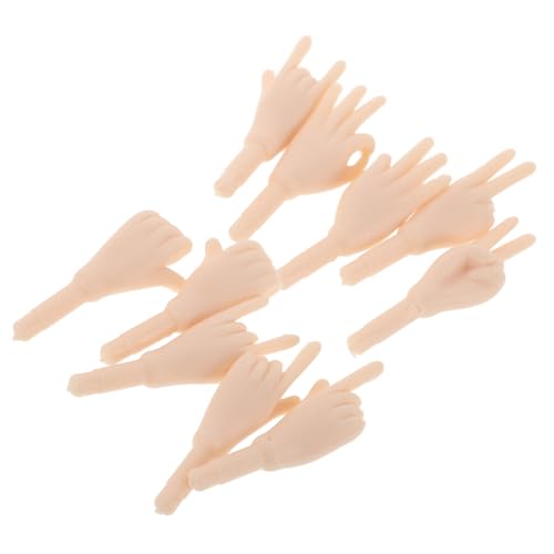 HEALSOPTHY 5 Paare Puppenhand Set Miniatur Kleine Hände aus Kunststoff Gelenkige Finger für Bjd Puppen Handgelenke Ersatzteile für Puppenherstellung und Kreatives Basteln von HEALSOPTHY