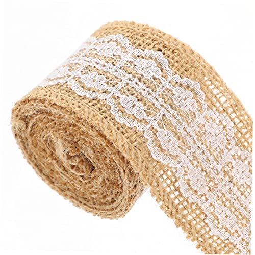 HEALSOPTHY 5 Rollen Juteband Spitzenband mit Spitze Bastelband für Geschenkverpackung DIY Schleifen Hochzeit Weihnachten Tischdeko Zubehör HEALSOPTHY 5 Rollen Juteband Spitzenband mit Spitze Bastelband für Geschenkverpackung DIY Schleifen Hochzeit Weihnachten Tischdeko Zubehör von HEALSOPTHY