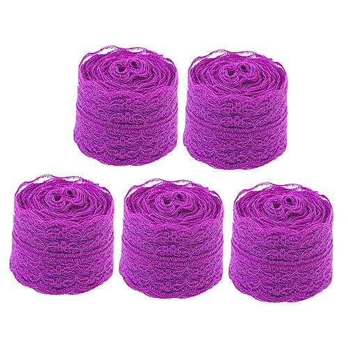 HEALSOPTHY 5 Rollen Lace Ribbon Dekoratives Spitzenband für Diy Hochzeitsdekoration Geschenkbänder Borten für Bastelprojekte Vielseitig Einsetzbar von HEALSOPTHY
