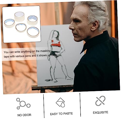 HEALSOPTHY 5 Rollen Teiliges Masking Tapes Weiß Breit Vielseitige Dekorations und Zeichnungsbänder für DIY Sichere Klebebänder zum Basteln Beschriften Malen für Schule und Zuhause von HEALSOPTHY
