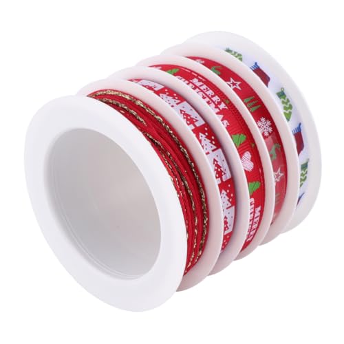 HEALSOPTHY 5 Rollen Weihnachtsband Rot Festliches Dekoband für Geschenkverpackung DIY Basteln Partydekoration HEALSOPTHY 5 Rollen Weihnachtsband Rot Festliches Dekoband für Geschenkverpackung DIY Basteln Partydekoration von HEALSOPTHY