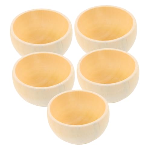 HEALSOPTHY 5 Stck Teiliges Holzschalen für Naturbelassene Unbemalte DIY Bastelschalen Langlebigem Holz Glatte Oberfläche Sicher für Kreative und Bastelprojekte von HEALSOPTHY