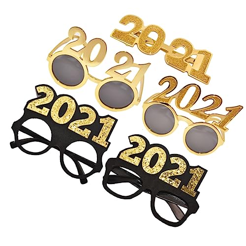HEALSOPTHY 5stücke Teiliges Lustige Zahlenbrillen Für Partys Dekorative Foto-requisiten Accessoires Für Neujahr Geburtstagsfeiern Und Festivals Stilvolle Und Robuste Partybrillen von HEALSOPTHY