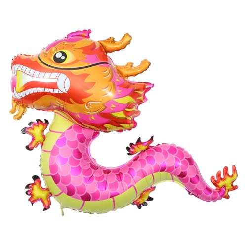 HEALSOPTHY 5 Stück Chinesischer Drachen Folienballons aus Aluminiumfolie Pinke Neujahrs Dekoration Aufblasbare Partyballons für Chinesisches Neujahrsfest und Drachenjahr Feiern von HEALSOPTHY