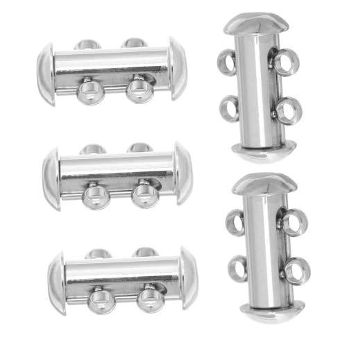HEALSOPTHY 5 Stück Doppelreihenkettenschnalle Kettenseparator zum Schichten Kettenverschluss ersetzen Schmuckschnalle Klasamm Bracklet Halskettenschichtverschluss Rostfreier Stahl Silber HEALSOPTHY 5 Stück Doppelreihenkettenschnalle Kettenseparator zum Schichten Kettenverschluss ersetzen Schmuckschnalle Klasamm Bracklet Halskettenschichtverschluss Rostfreier Stahl Silber von HEALSOPTHY