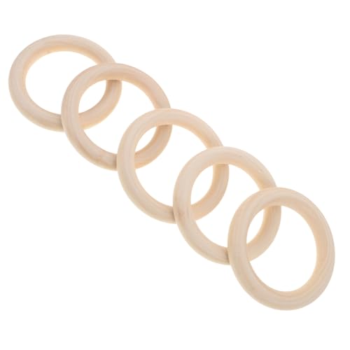 HEALSOPTHY 5 Stück Holzringe zum Basteln Naturbelassene Unbemalte Makramee Ringe für Diy Schmuck Anhänger Kreative Holz Kreisverzierungen Stabile Organische Holzringe für Handwerksprojekte von HEALSOPTHY