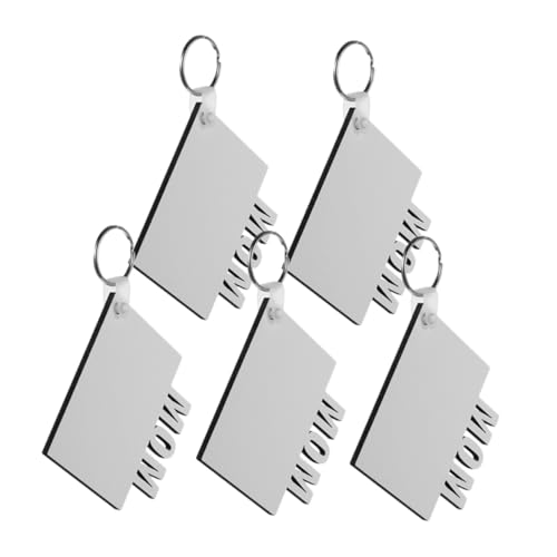 HEALSOPTHY 5 Stück Schlüsselanhänger Aus Holz Dekorativer Leerer Schlüsselanhänger Wärmeübertragungsschlüsselkette Bastel-schlüsselanhänger-rohlinge Dekorativer Sublimationsrohling Silver Mdf von HEALSOPTHY