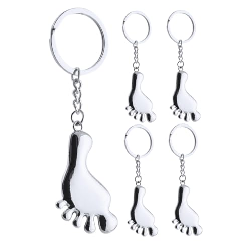 HEALSOPTHY 5 Stück Schlüsselanhänger Mit Kleinen Füßen Fußabdruck-schlüsselanhänger Schlüsselanhänger in Fußform Metallschlüsselring Taschenanhänger Schlüsselbund Silver Zinklegierung HEALSOPTHY 5 Stück Schlüsselanhänger Mit Kleinen Füßen Fußabdruck-schlüsselanhänger Schlüsselanhänger in Fußform Metallschlüsselring Taschenanhänger Schlüsselbund Silver Zinklegierung von HEALSOPTHY