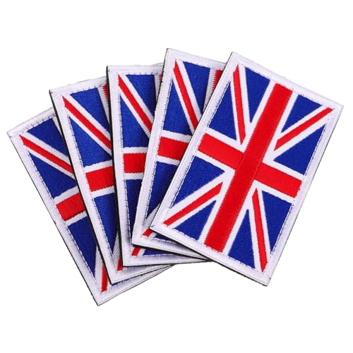 HEALSOPTHY 5 Stück Taschen Kingdom British Dekorationen Patches Jack Country Für Bestickte United Uk Und Kleidung Great England Union Hook Crafts Britain Applikationen Applikation DIY von HEALSOPTHY